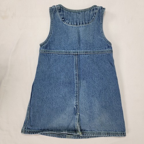 Gymboree Girl's Vintage 2002 Blue Denim Jean Dress Jumper Size 4 Heart Pockets - Picture 3 of 5
