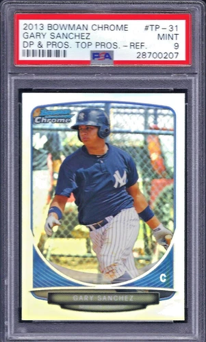2013 Bowman Chrome Top Prospects REFRACTOR #TP-31 Gary Sanchez RC Graded PSA 9