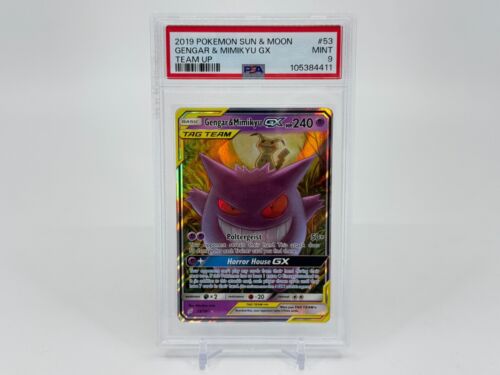 Gengar & Mimikyu GX 53/181 PSA 9 - Pokemon Team Up Holo Tag Team Englisch