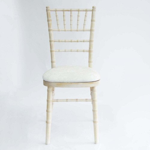 Cubierta de almohadilla de asiento borde elástico terciopelo marfil y verde decoración de silla Chiavari - Imagen 11 de 14