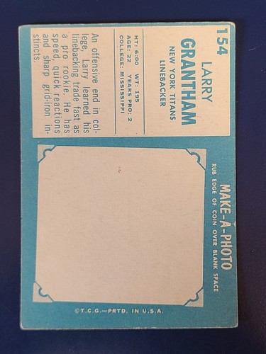 Tarjetas de fútbol americano Topps 1961 completa tu conjunto que elijas elige cada una #133-198 - Imagen 41 de 125