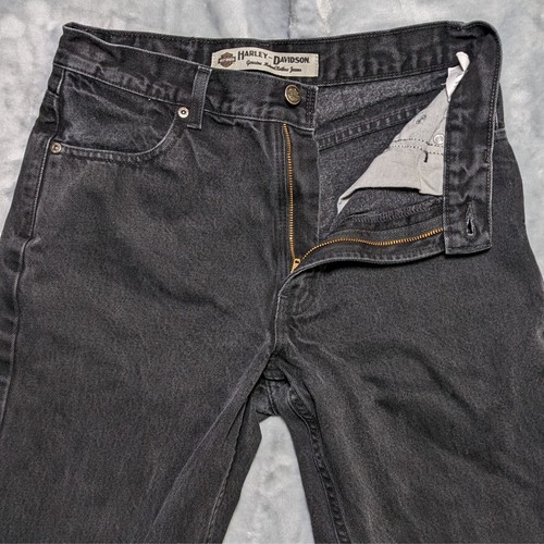 Harley Davidson Jeans Mens 30x30 Black Mid Rise Biker Motorcycle Classic - Picture 5 of 19