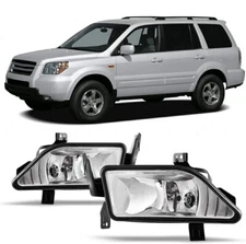 Fit 06-08 Honda Pilot Bumper Fog Light Assembly Driving Front Clear Lens Lamps 