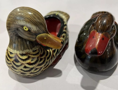 Stunning Vintage Lot of 4 Ceramic Duck Figures Hand Painted Very Good Condition - Picture 8 of 10