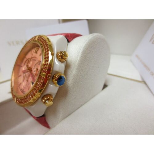 Versace Womens 28CCP15D111 S111 DV One Cruise Rose Gold IP Pink Topaz Pavé Watch - Picture 4 of 10