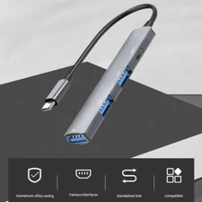 USB-C Type C to USB 3.0 4 Port Hub Splitter For PC Mac Phone MacBook Pro iPad