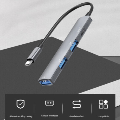 USB-C Type C to USB 3.0 4 Port Hub Splitter For PC Mac Phone MacBook Pro iPad