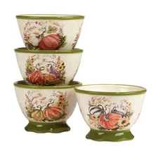 Certified International Harvest Morning Ice Cream/Dessert Bowls Set of 4