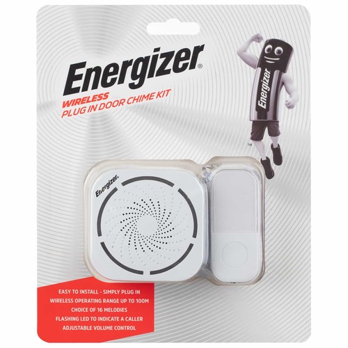 Energizer Wireless Plug-In Door Chime Kit Easy To Install - White - Picture 1 of 6