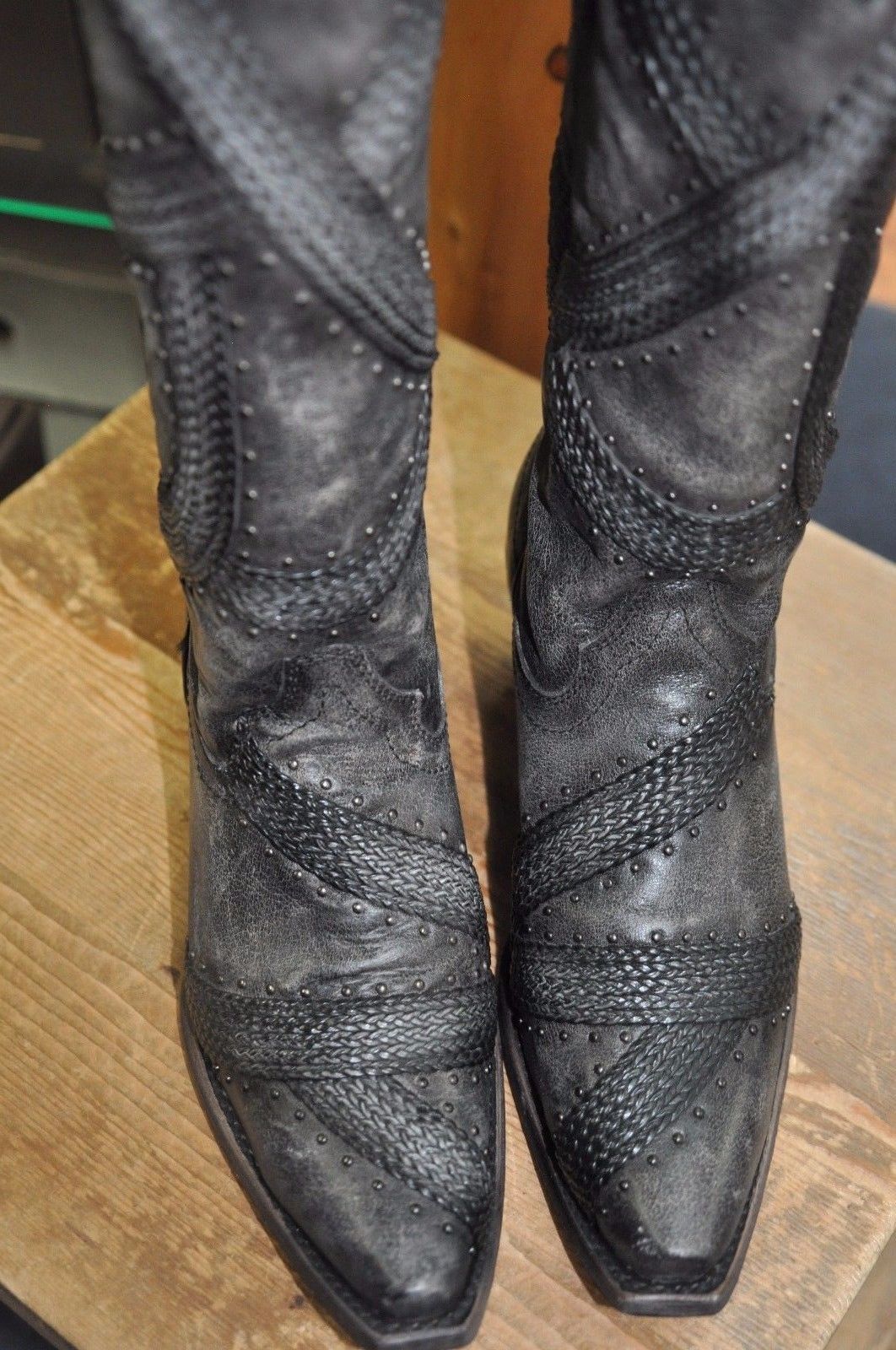 Corral C3180 Black Black Black Braided Stud Boots 72e98e Corral C3180 Black Black Black Braided Stud Boots 72e98e