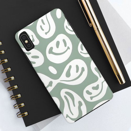 Abstract Smiley Faces Green Tough Phone Case | Aesthetic - 第 90/108 張圖片