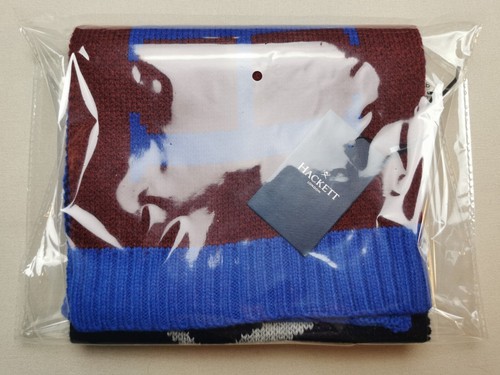 HACKETT LONDON Kids One Size Multicoloured Letterblock Scarf NEW Approx 60" x 8" - Picture 14 of 14