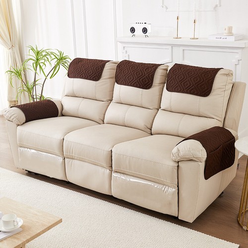 Recliner Sofa Headrest Protector Sofa Armrest Headrest Cover With Pockets - Picture 14 of 38