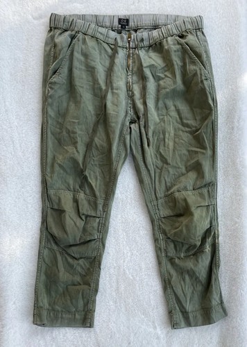 Citizens of Humanity Kai Drawstring Cotton Surplus Pant Green Crop Medium - Picture 3 of 7