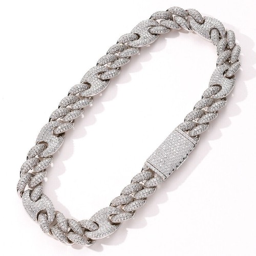 Collar Pulsera Hip Hop A939320mm Miami Eslabón Cubano Nariz de Cerdo Helado Inundado Circonita cúbica - Imagen 24 de 36