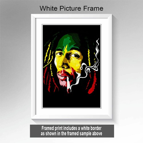 BOB MARLEY POSTER WALL ART FRAMED PRINT LEGEND WEED LARGE A5 A4 A3 SIZES #01 - Picture 16 of 16