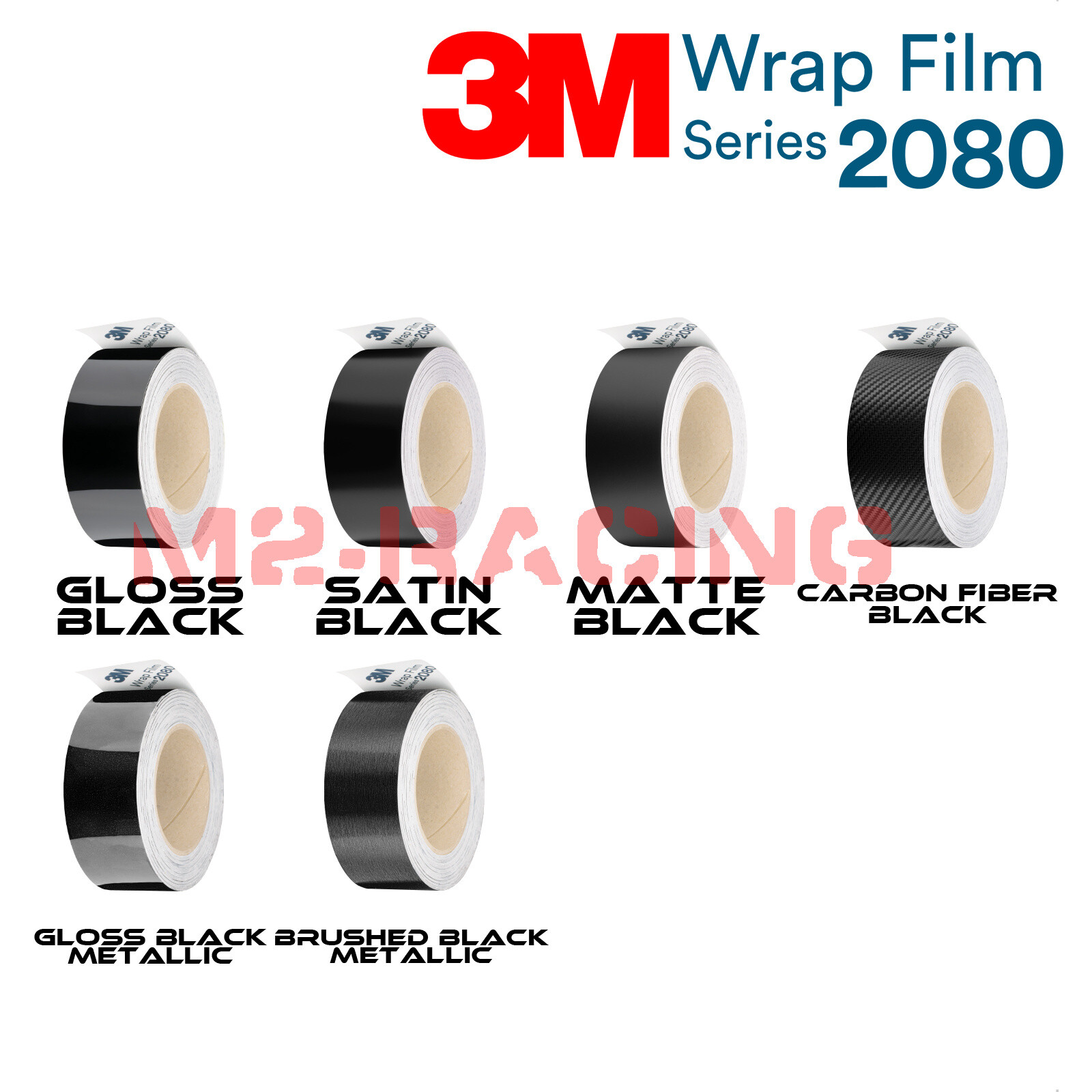 3M 2080 Black Vinyl Wrap Kit for Blackout Chrome Delete1 Window Trim Door Trim