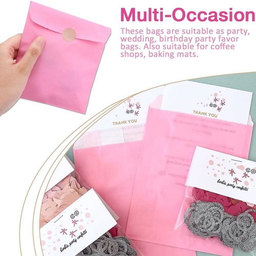200 Pcs Flat Paper Bags 5.1 x 7.1 Inches Flat Paper Treat Bags for Bakery Coo... - Picture 5 of 7