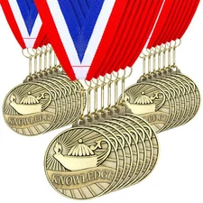 30pcs 2'' Gold Medals for Awards Winner Medals Bulk with Neck Ribbons Metal T...