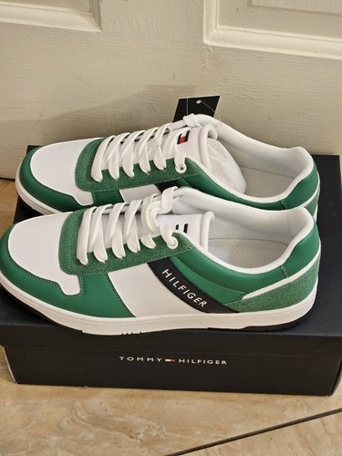 NIB TOMMY HILFIGER MEN'S  TEDRIC SNEAKERS GREEN WHITE  MEMORY FOAM INSOLE   8.5M - Picture 6 of 11