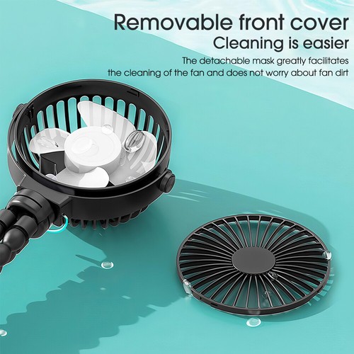 360° Mini USB Ventilator mit Akku Clip Fan Tischventilator Lüfter Leise Clip Fan - Bild 19 von 25