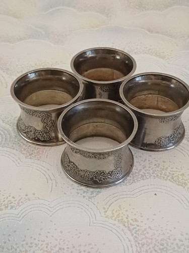 Vintage Serviettenringe silberfarben x 4 - Bild 4 von 4