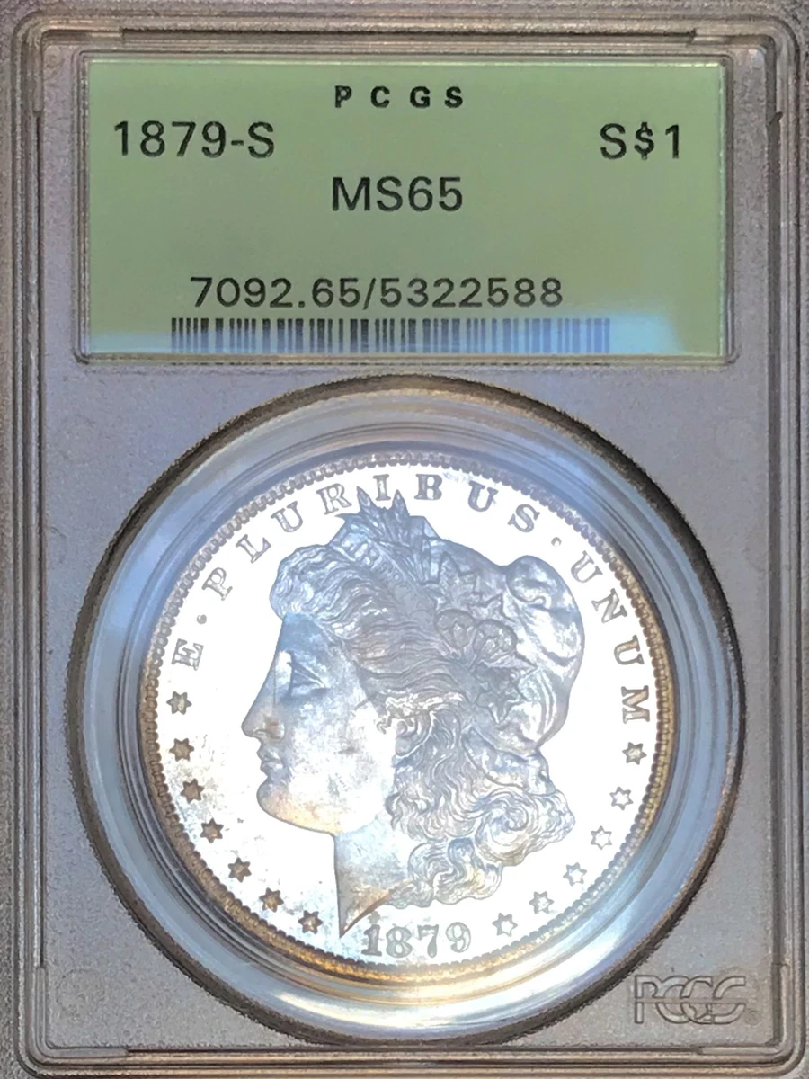 PCGS Certified MS 65 Graded 1879 Year Morgan US Dollars (1878-1921