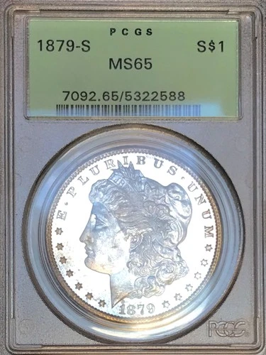1879 S MORGAN DOLLAR PCGS MS 65! LOOKS PROOF LIKE! ABSOLUTELY PERFECT! NR #K2847