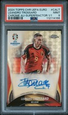 2024 Topps Chrome Euro Leandro Trossard 1/1 Auto PSA 9 Gold Superfractor SSP