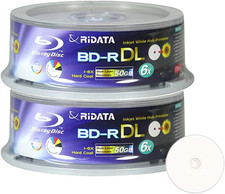 50 Pack Blu-Ray BD-R DL Dual Layer 6X 50GB White Inkjet Hub Printable Recordabl
