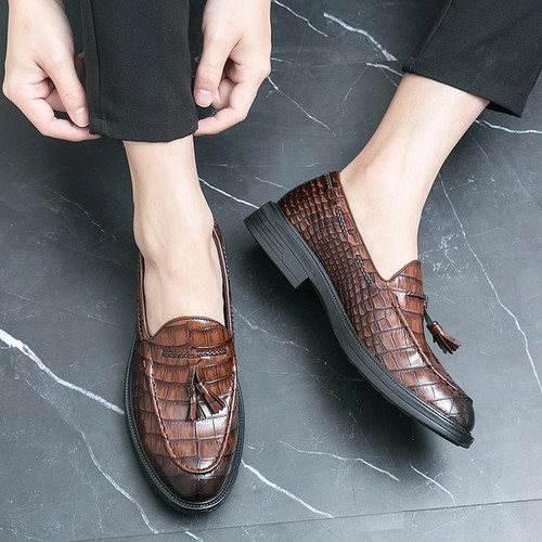 Mocassini in pelle fatti a mano mocassini slip-on scarpe da barca uomo scarpe da lavoro - Foto 18 di 26