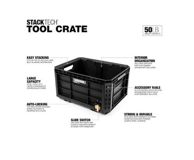 TOUGHBUILT STACKTECH Crate 21-in W x 11.4-in H x 16-in D Plastic