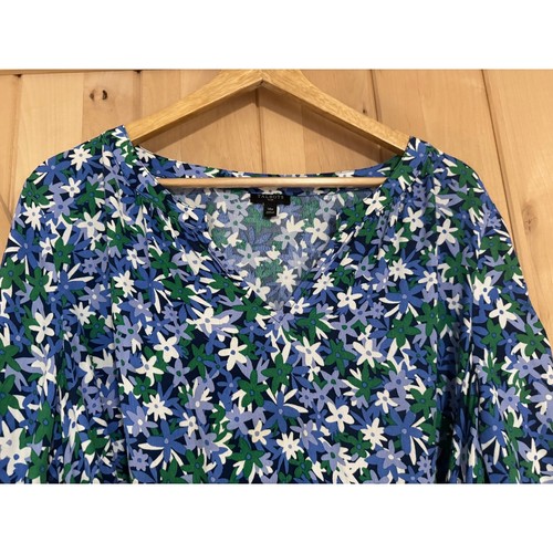 Talbots Blue Green Floral Tie Waist Dress - Size 14W - 第 5/13 張圖片