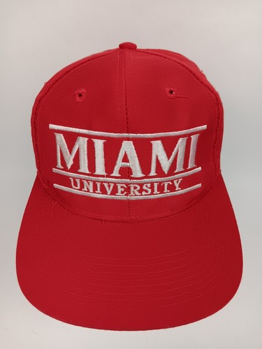 De colección Miami University Ohio RedHawks Barra Dividida Snapback Sombrero Gorra El Juego - Imagen 2 de 10