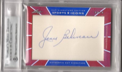 2014 Leaf Sports Icons Jean Beliveau Henri Richard Dual Cut Auto 1/2