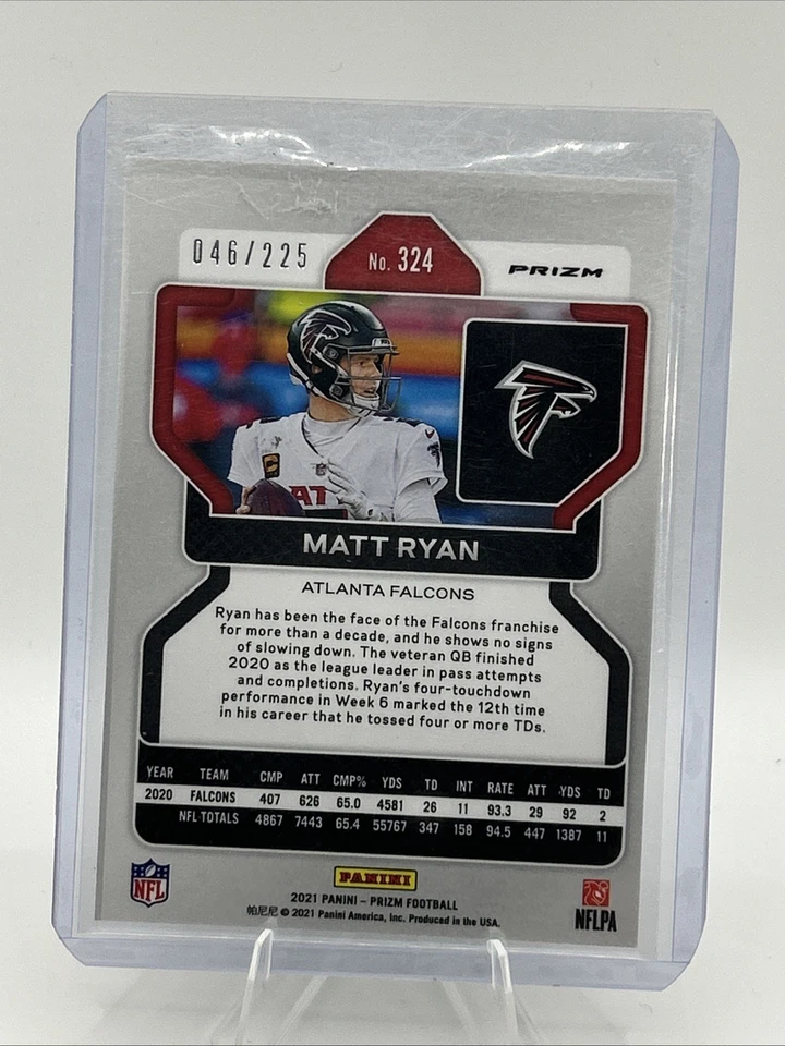 2021 Panini Prizm - Matt Ryan #324 Purple Ice Prizm /225 - Image 2 of 2