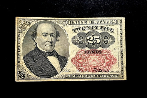1874 25 Cent Fractional Currency * Robert Walker "L" Old Bank Note - Picture 3 of 4