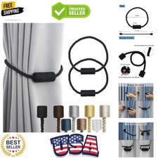 2 Pack Black Strong Magnetic Curtain Tiebacks Outdoor Elegant Decorative Tie ...