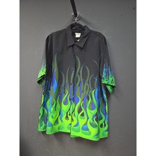 Vintage Y2K Flame Button Up Size Large