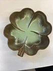vintage 223 frankoma pottery prairie green Leaf Clover Design Candy Or coin dish