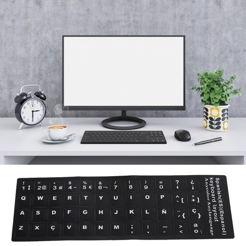 Tastaturaufkleber Spanisch Wasserdicht Schwarzer Hintergrund Für 10In Bis 1 CHP - Bild 7 von 24