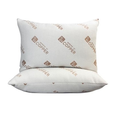 Bed Pillow Hypoallergenic Down Alternative Antimicrobial Copper Infused Set of 2