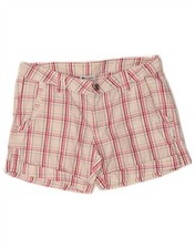 Champion Womens Chino Shorts Small W27 White Check Cotton DR11