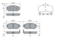 1X Bosch 0 986 424 395 Bremsbelagsatz Scheibenbremse FüR Hyundai