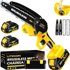 6-Inch Mini Chainsaw 1000W Cordless, 4000mAh Battery, Brushless Motor