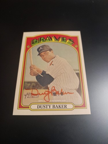 2021 Topps Heritage Dusty Baker Real One Red Ink Non Numbered Autograph Braves