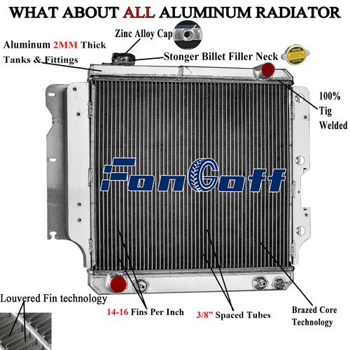 2101 3 Row Aluminum Radiator For 1987-2006 03 JEEP WRANGLER YJ TJ 2.4L