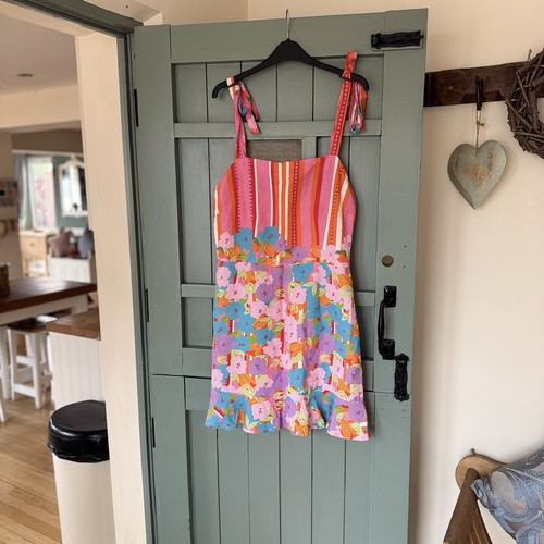 Never Fully Dressed Multicoloured Linen Blend Sundress Size 10/12 - Picture 3 of 18