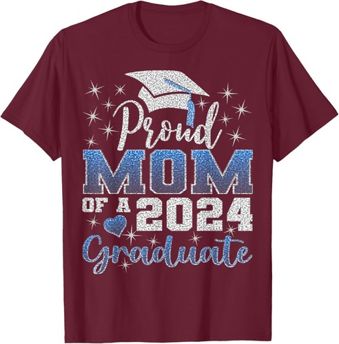 Super Proud Mom of 2024 Graduate Awesome Family College T-Shirt Hoodie - Picture 17 of 17