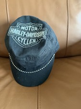 HARLEY-DAVIDSON Motorcycles Womens Black Rhinestone Logo Pageboy Hat Adjustable